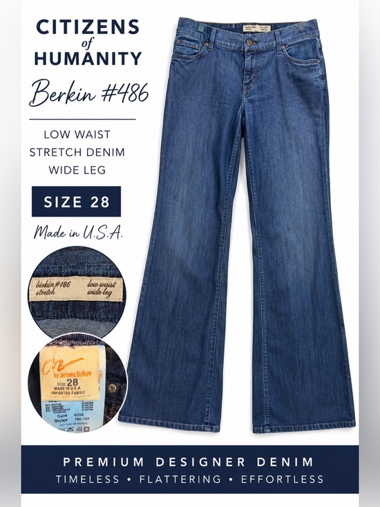 Citizens Of Humanity Denim - Citizens of Humanity Berkin Wide Leg Jeans Size 28 Low Rise Stretch Denim